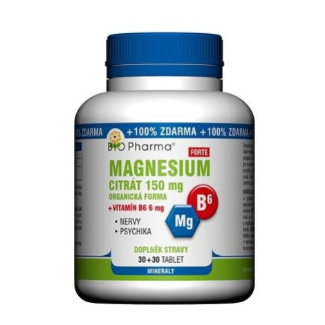 BIO Pharma magnesium citrát 150 mg + vitamín B6 30 + 30 tabliet ZADARMO