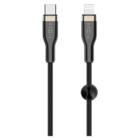 Krátky nabíjací a dátový opletený kábel FIXED s konektormi USB-C/Lightning a podporou PD, 0.5m, 