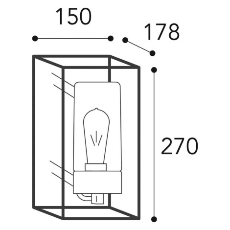 Vonkajšie svietidlo Cubic³ 3365 mosadz/číra