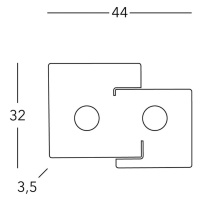 KOLARZ Štvorcové stropné svietidlo, biele, dĺžka 44 cm, kov