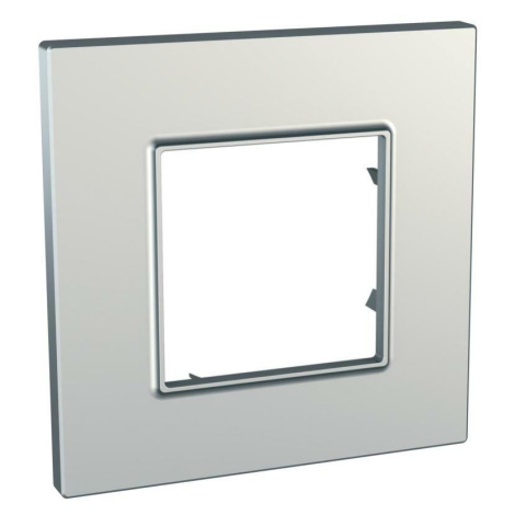 Rámcek 1-násobný strieborná Unica Quadro Metallized (Schneider)