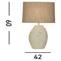 Stolová lampa Adelaide, krémová, výška 59,5 cm, textil/živica