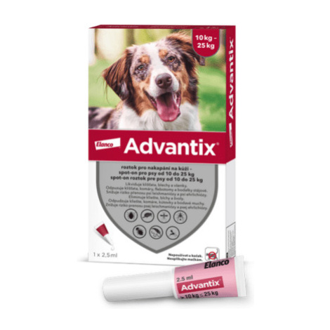 ADVANTIX Spot-on pre psy od 10 do 25 kg 2,5 ml