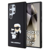 Karl Lagerfeld 3D Rubber Karl and Choupette Zadný Kryt pre Samsung Galaxy S24 Ultra Black