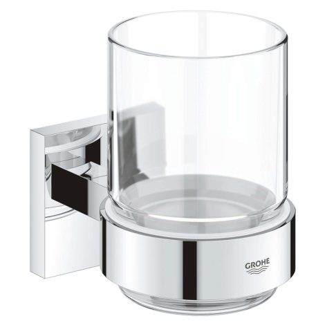 Grohe QuickFix Start Cube - Pohárik na kefky a pastu, s držiakom, sklo/chróm 41097000