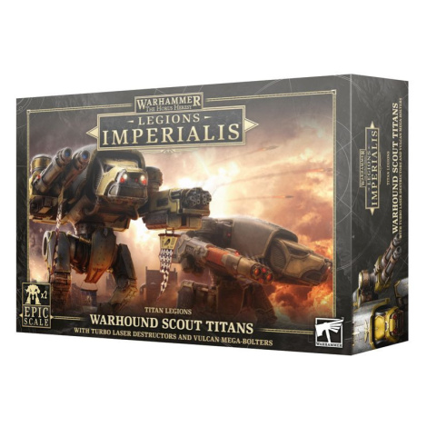 Games Workshop Horus Heresy:  Warhound Scout Titans with Turbo-Laser Destructors and Vulcan Mega