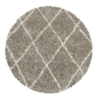 Kusový koberec Alvor Shaggy 3401 beige kruh - 120x120 (průměr) kruh cm Ayyildiz koberce