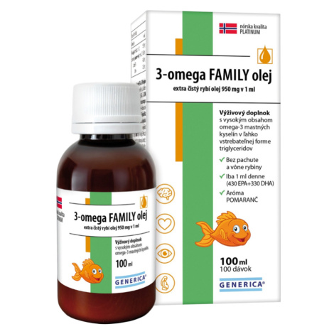 GENERICA 3-omega family rybí olej 100 ml