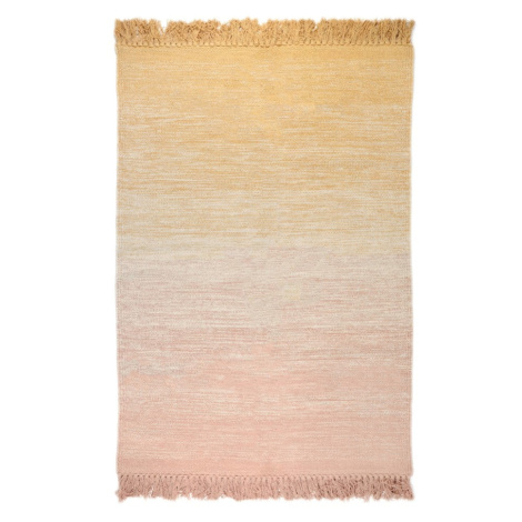 Oranžovo-ružový umývateľný koberec 100x150 cm Kirthy - Nattiot