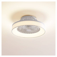 Stropný ventilátor Lindby LED Mace, biely, tichý, CCT