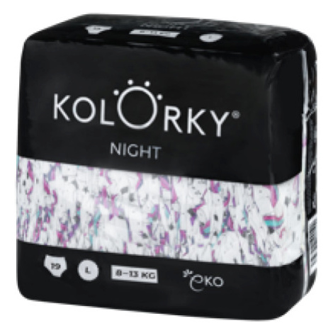 KOLORKY  NIGHT - L (8-13 kg) - 19 ks - noční jednorázové eko plenky