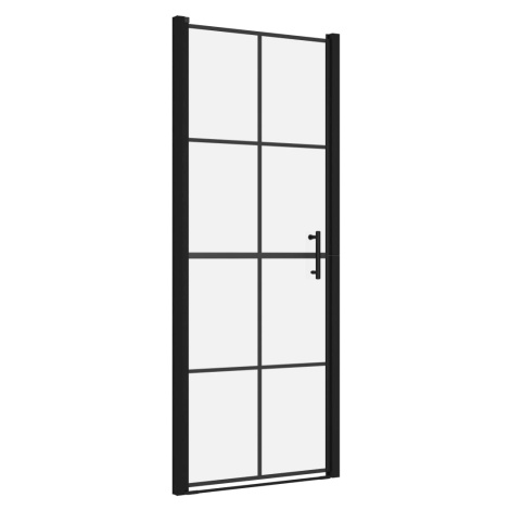 vidaXL SprchovĂ© dvere ÄŤierne 81x195 cm tvrdenĂ© sklo