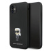 Kryt Karl Lagerfeld KLHCN61SMHKNPK iPhone 11 / Xr 6.1" black Silicone Ikonik Metal Pin (KLHCN61S