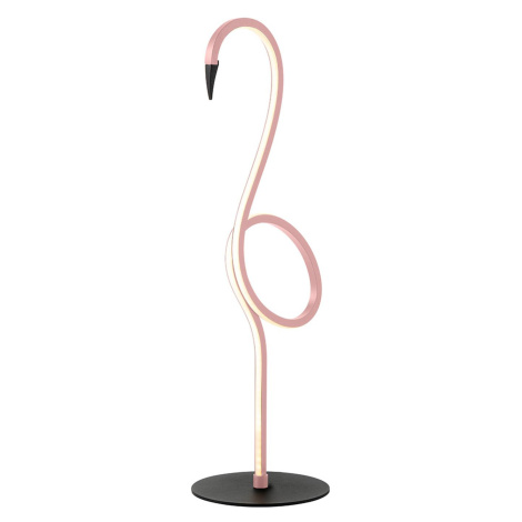 Stolná LED lampa Flamingo, ružová, kov, výška 50 cm