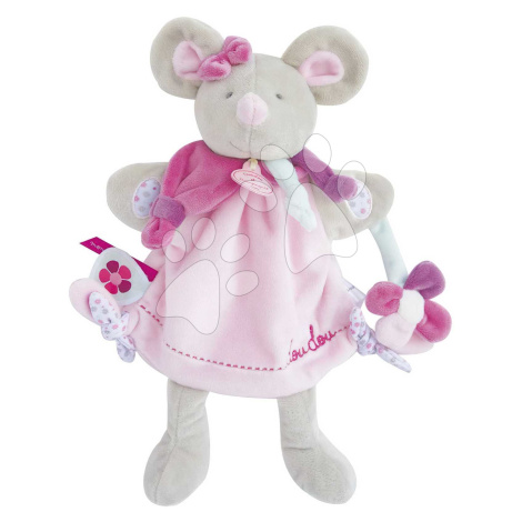 Plyšová myška na bábkové divadlo Mouse Hand Puppet Doudou et Compagnie ružová 28 cm od 0 mes