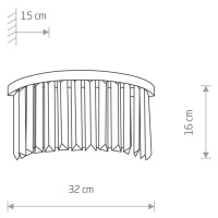 Nástenné svietidlo Cristal, transparentné/strieborné