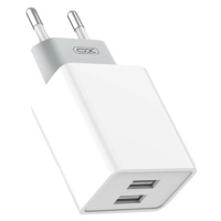 Nabíjačka XO L65 wall charger, 2x USB + USB cable (white) (6920680871322)