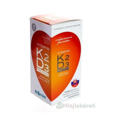 BIOMIN VITAMIN K2 D3 PREMIUM 2000 I.U. 30 ks