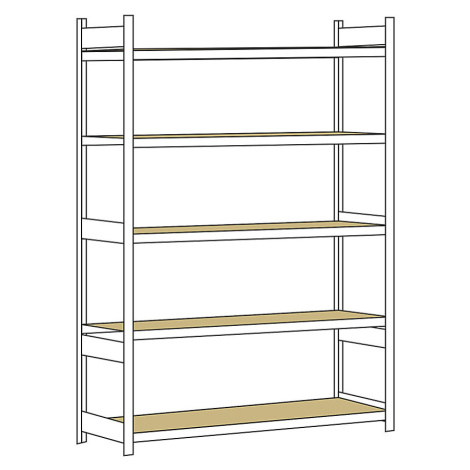 Regál s veľkým rozpätím, s drevotrieskovou doskou, výška 3000 mm SCHULTE