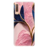 Odolné silikónové puzdro iSaprio - Pink Blue Leaves - Samsung Galaxy A7 (2018)