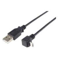 PremiumCord Kábel micro USB 2.0, A-B, konektor do uhla 90 °, 1m