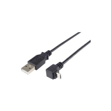 PremiumCord Kábel micro USB 2.0, A-B, konektor do uhla 90 °, 1m