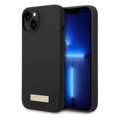 Kryt Guess GUHMP14MSBPLK iPhone 14 Plus 6,7" black hard case Silicone Logo Plate MagSafe (GUHMP1