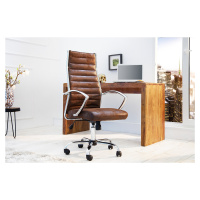 Estila Moderná kancelárska stolička Big Deal v hnedej antickej farbe s kovovou konštrukciou a na