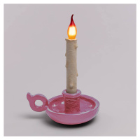 Stolová LED lampa Grimm Bugia tvar sviečky ružová