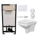 DEANTE Podstavný rám, pre závesné WC misy + SLIM tlačidlo bílé  + WC CERSANIT CLEANON COMO + SED