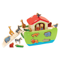 Drevená Noemova archa so zvieratkami Stacking Toy Ark Eichhorn rozoberateľná so 16 figúrkami od 
