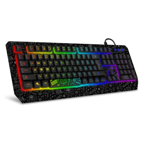 CONNECT IT DOODLE RGB herná klávesnica (CZ+SK verzia) čierna