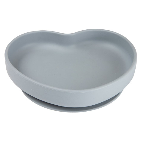 Canpol babies Silicone Suction Plate Heart Grey silikonový talíř s přísavkou 300 ml