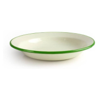 Smaltovaný tanier hlboký 22 cm so zeleným okrajom - Ibili - Ibili
