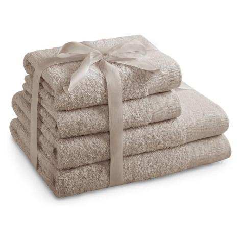 Béžové froté bavlnené uteráky a osušky v súprave 2 ks Amari – AmeliaHome