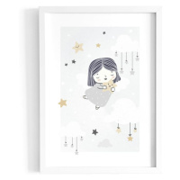 Detský plagát s motívom dievčatka s hviezdami