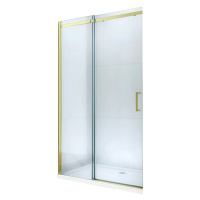 MEXEN - Omega posuvné Sprchové dvere 120 cm transparent, zlato so sadou pre niku 825-120-000-50-