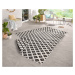 Kusový koberec Twin-Wendeteppiche 103124 schwarz creme – na ven i na doma - 80x350 cm NORTHRUGS 