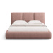 Svetloružová čalúnená dvojlôžková posteľ s úložným priestorom s roštom 180x200 cm Brody – Mazzin