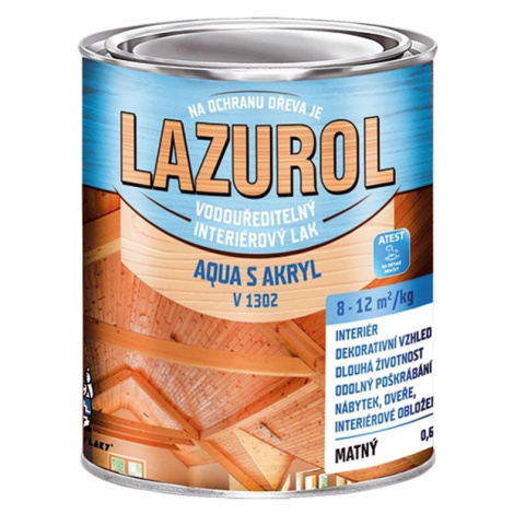 Lazurol Lak na drevo matný Aqua S Akryl V1302, 600 g