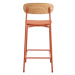 Barové stoličky v súprave 2 ks v červeno-prírodnej farbe (výška sedadla 66 cm) Adriana – Marcker