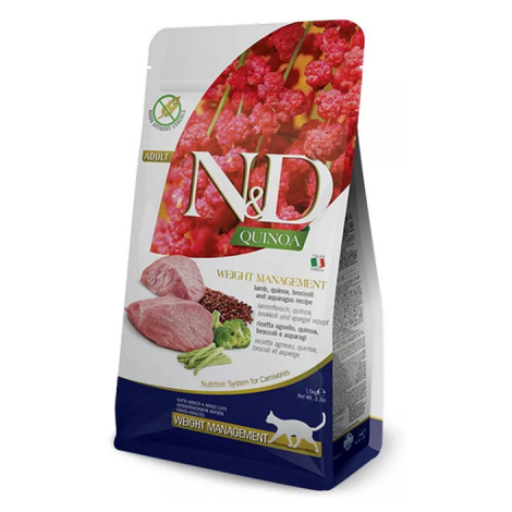 Farmina N&D cat QUINOA (GF) adult, weight managment, lamb granule pre mačky 1,5kg