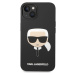 Silikónové puzdro Karl Lagerfeld na Apple iPhone 14 KLHMP14SSLKHBK Liquid Silicone Karl Head Mag