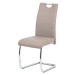 AUTRONIC HC-481 LAN jedálenská stoličky ekokoža lanýžová, biele prešitie/nohy kov, chróm