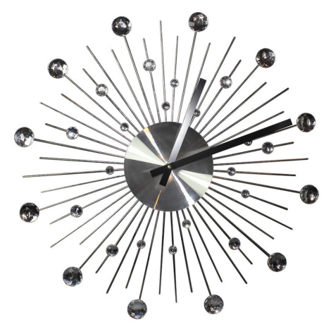 Nástenné hodiny crystals strieborný 50 cm MERKURY MARKET