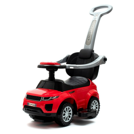 Baby Mix Detské hrající odrážedlo s vodící tyčíSUV 3v1, červená