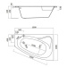 Cersanit Sicilia, asymetrická rohová vaňa pravá 150x100cm + nožičky, biela, S301-096