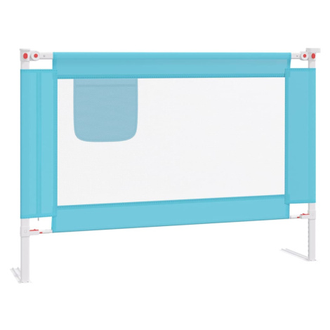 vidaXL Zábrana na detskú posteľ modrá 90x25 cm látka