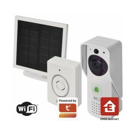 GoSmart Domový bezdrôtový batériový videozvonček IP-09D s wifi a solárnym panelom EMOS