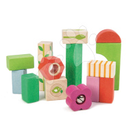 Drevené kocky lesná škôlka Nursery Blocks Tender Leaf Toys s maľovanými obrázkami a funkciami 12